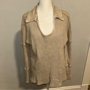 BUCKETLIST Light Tan Knit Top